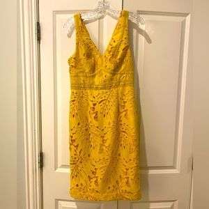 NWOT Maeve Size 6 Dress Yellow with light pink undertone